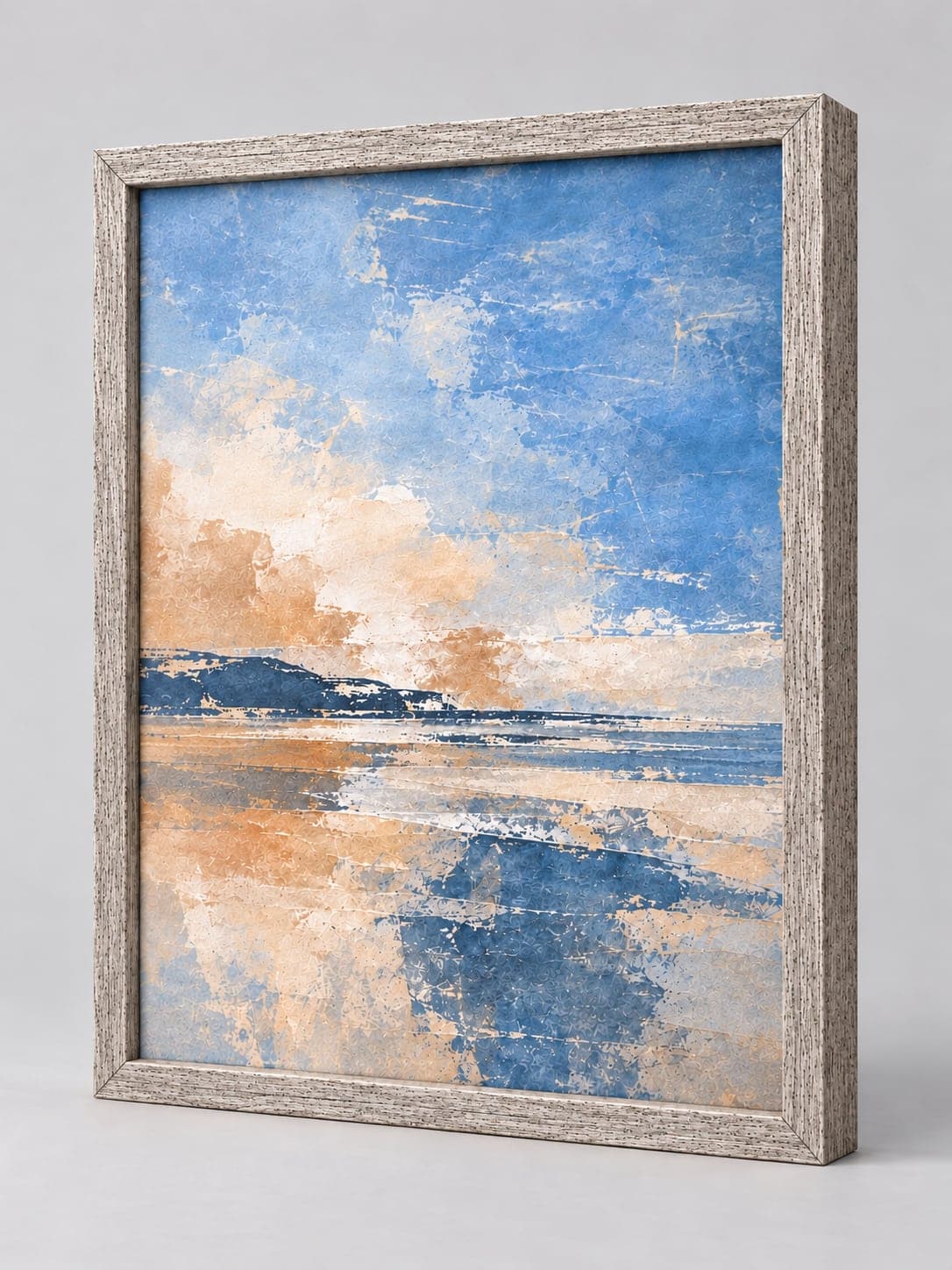 Antique Silver Wood Frame (Closed Grain) / 20mm x 32mm frame, whole frame with sample artwork