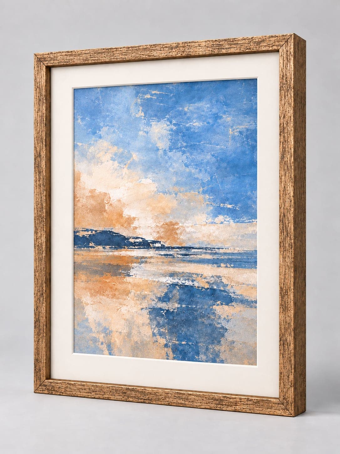 Bronze Wood Frame (Closed Grain) / 20mm x 32mm frame with a white mount, whole frame with sample artwork