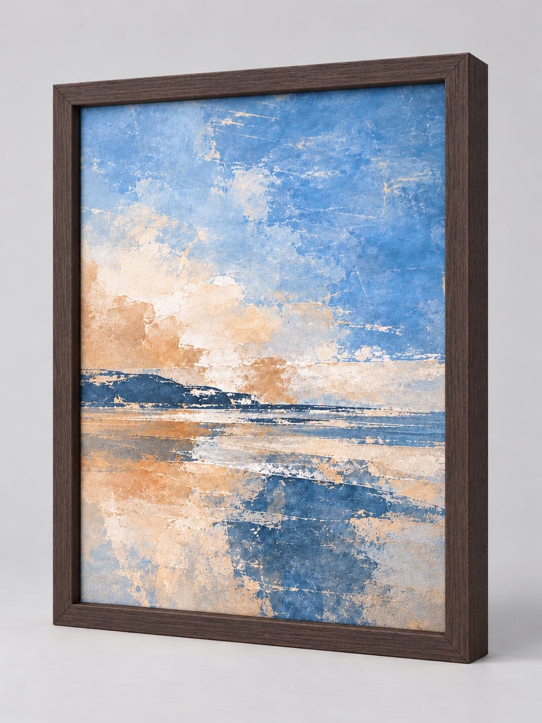 Brown Wood Frame (Closed Grain) frame, whole frame with sample artwork