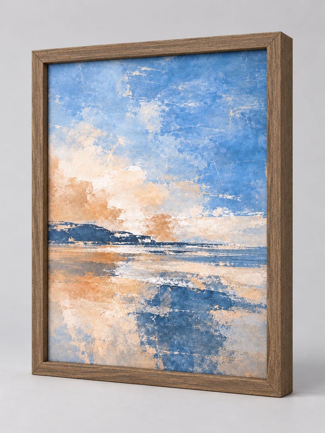 Brown Wood Frame (Open Grain) / 20mm x 32mm frame, whole frame with sample artwork