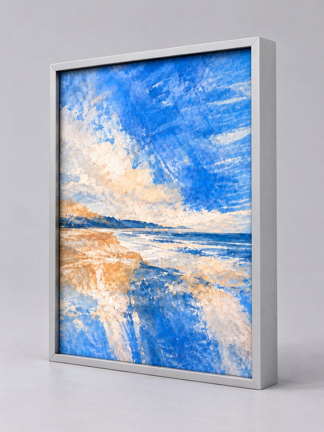 Matt Silver Metal / 7.8mm x 25.9mm frame, whole frame with sample artwork