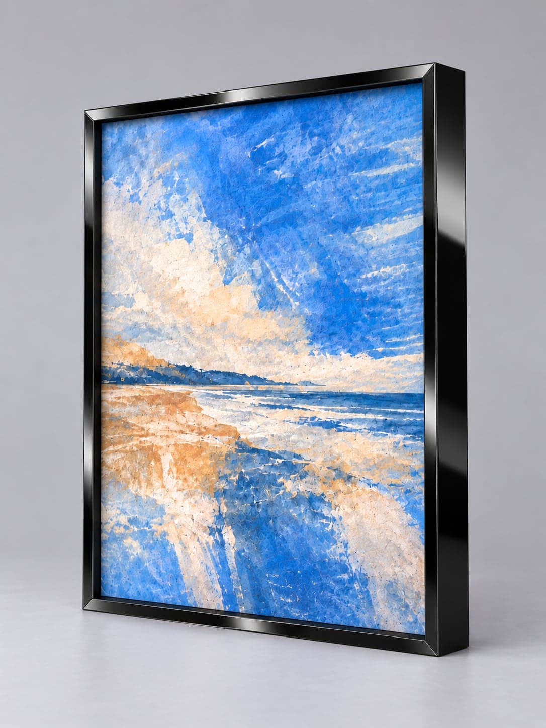 Polished Black Metal / 7.8mm x 25.9mm frame, whole frame with sample artwork