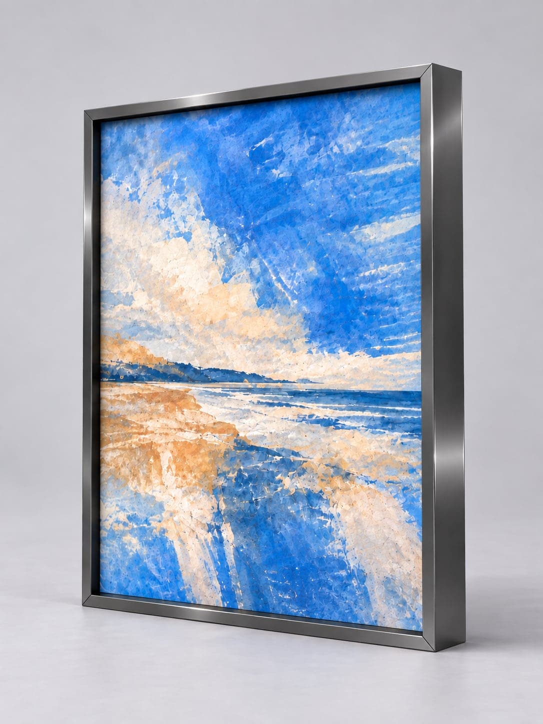 Polished Grey Metal / 7.8mm x 25.9mm frame, whole frame with sample artwork