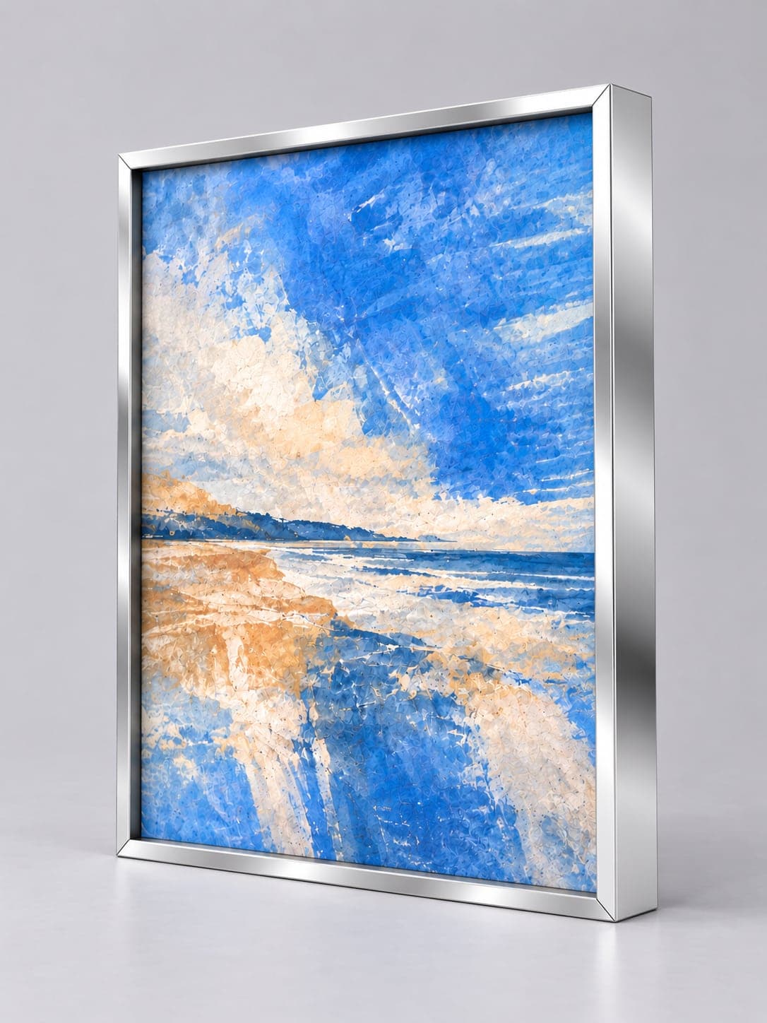 Polished Silver Metal / 7.8mm x 25.9mm frame, whole frame with sample artwork