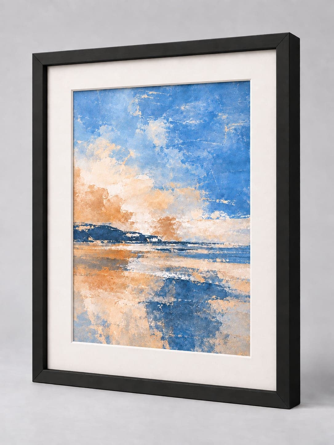 Black Wood (Closed Grain) / 17mm x 17mm frame with a white mount, whole frame with sample artwork