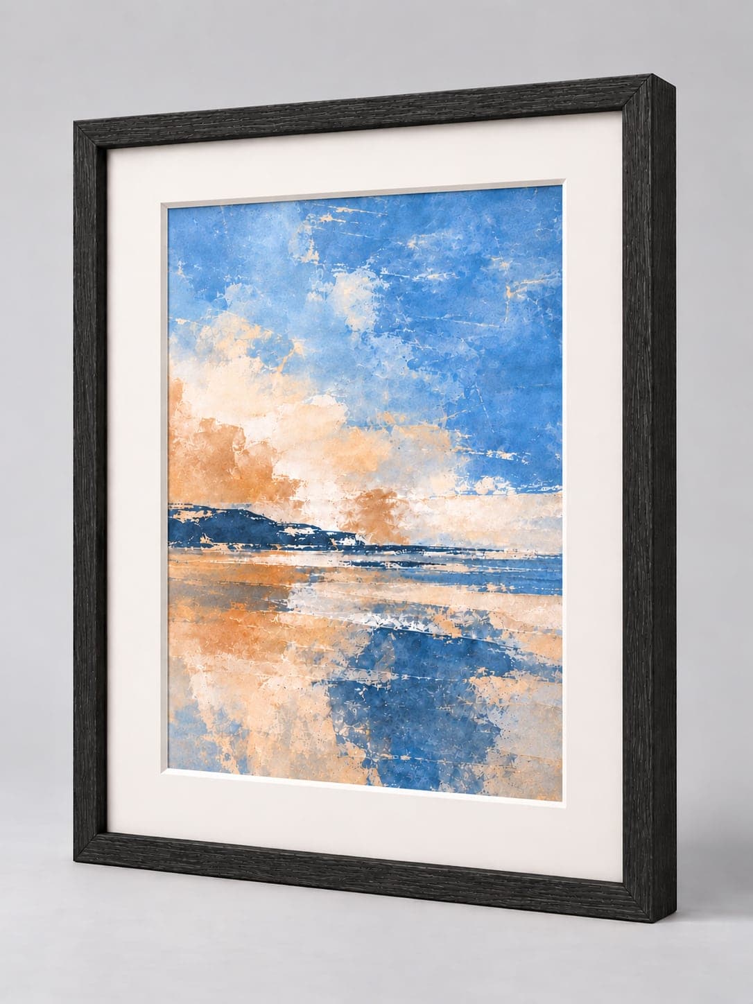 Black Wood (Open Grain) / 17mm x 17mm frame with a white mount, whole frame with sample artwork