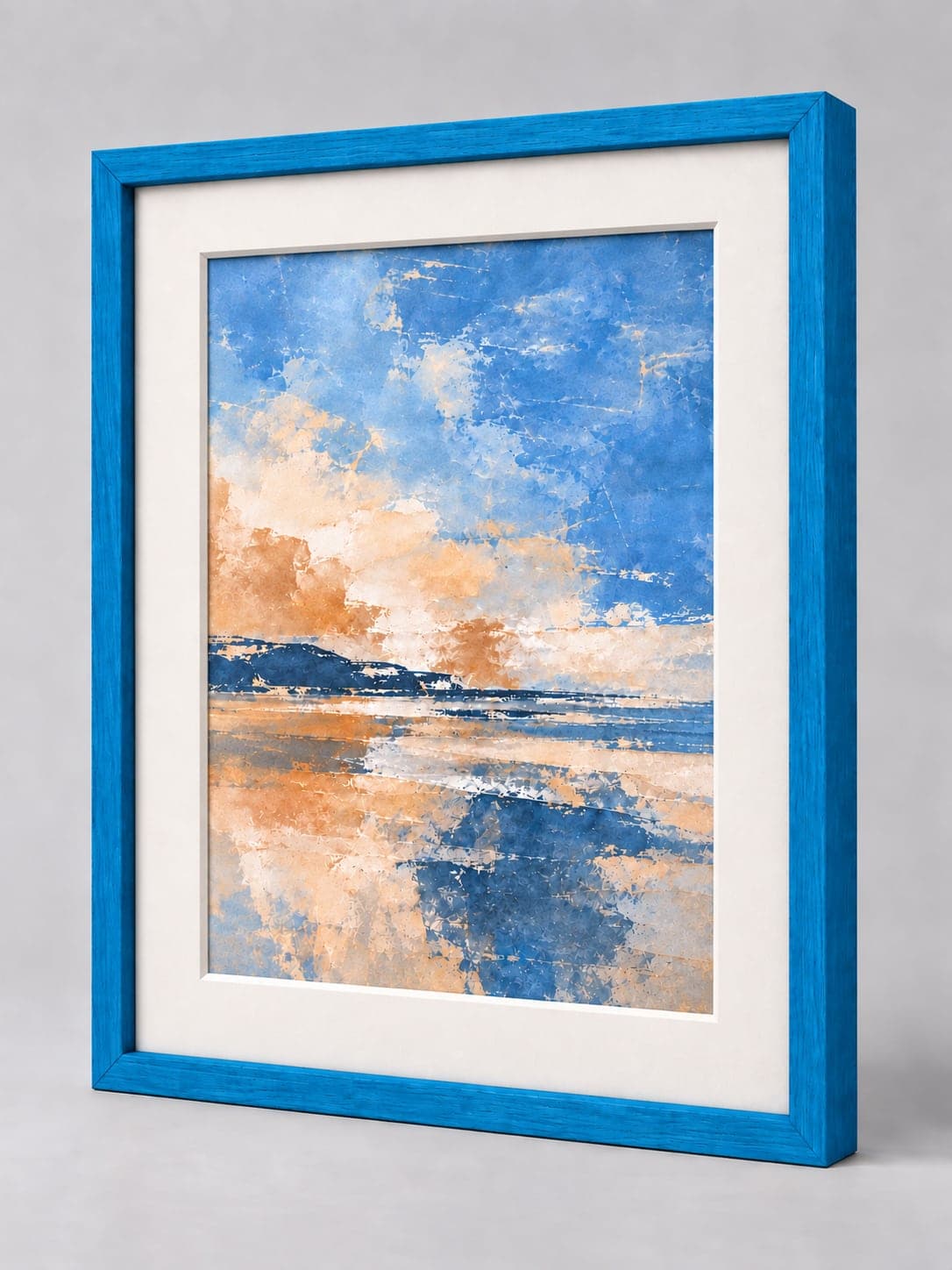 Blue Wood (Open Grain) / 17mm x 17mm frame with a white mount, whole frame with sample artwork