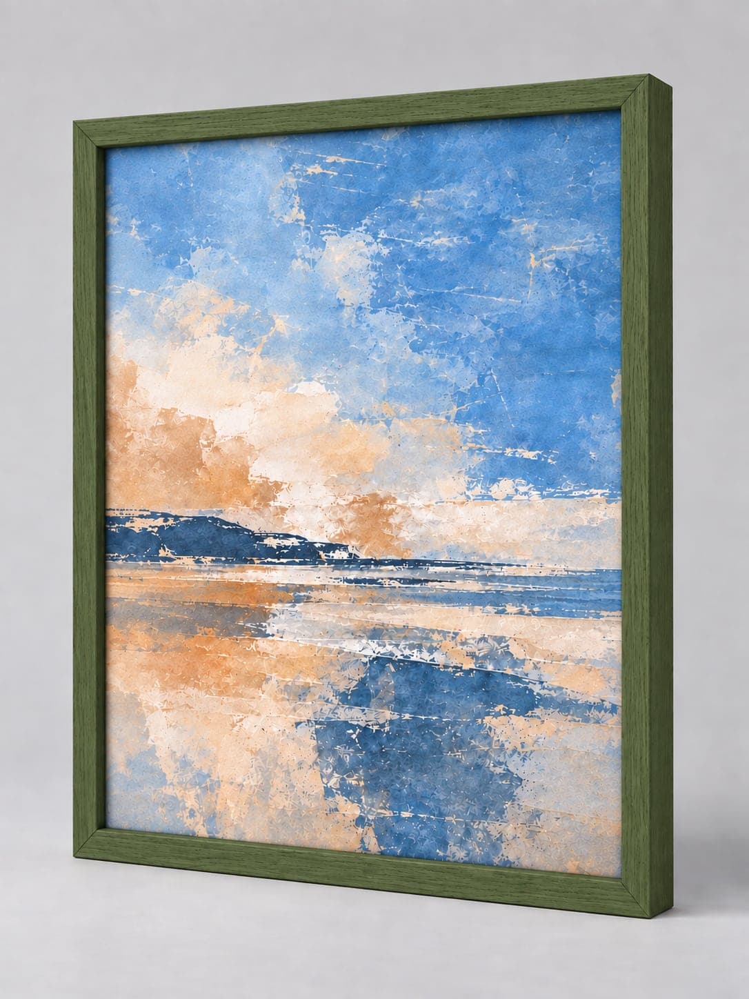 Dark Green Wood (Open Grain) / 17mm x 17mm frame, whole frame with sample artwork