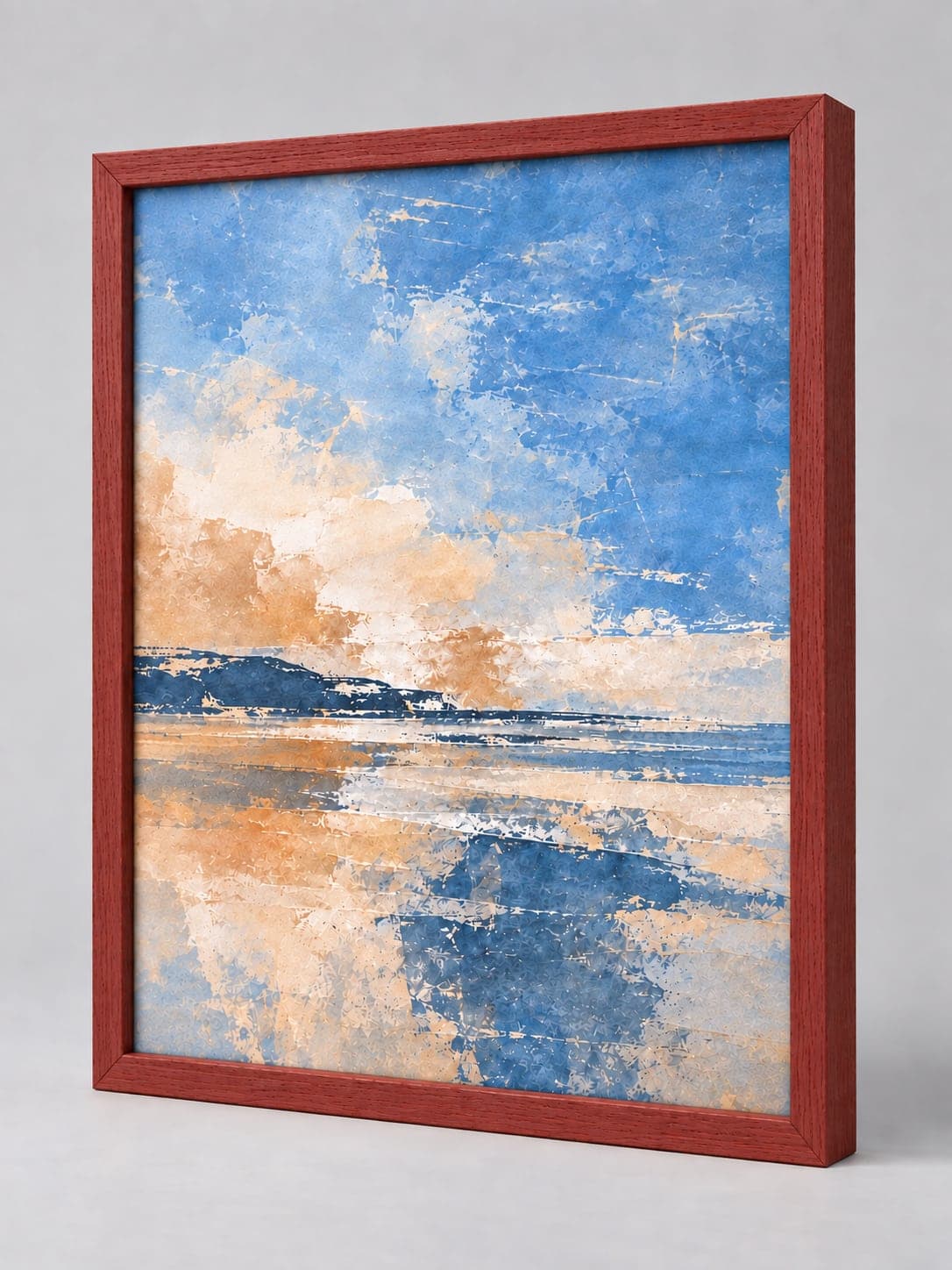 Dark Red Wood (Open Grain) / 17mm x 17mm frame, whole frame with sample artwork