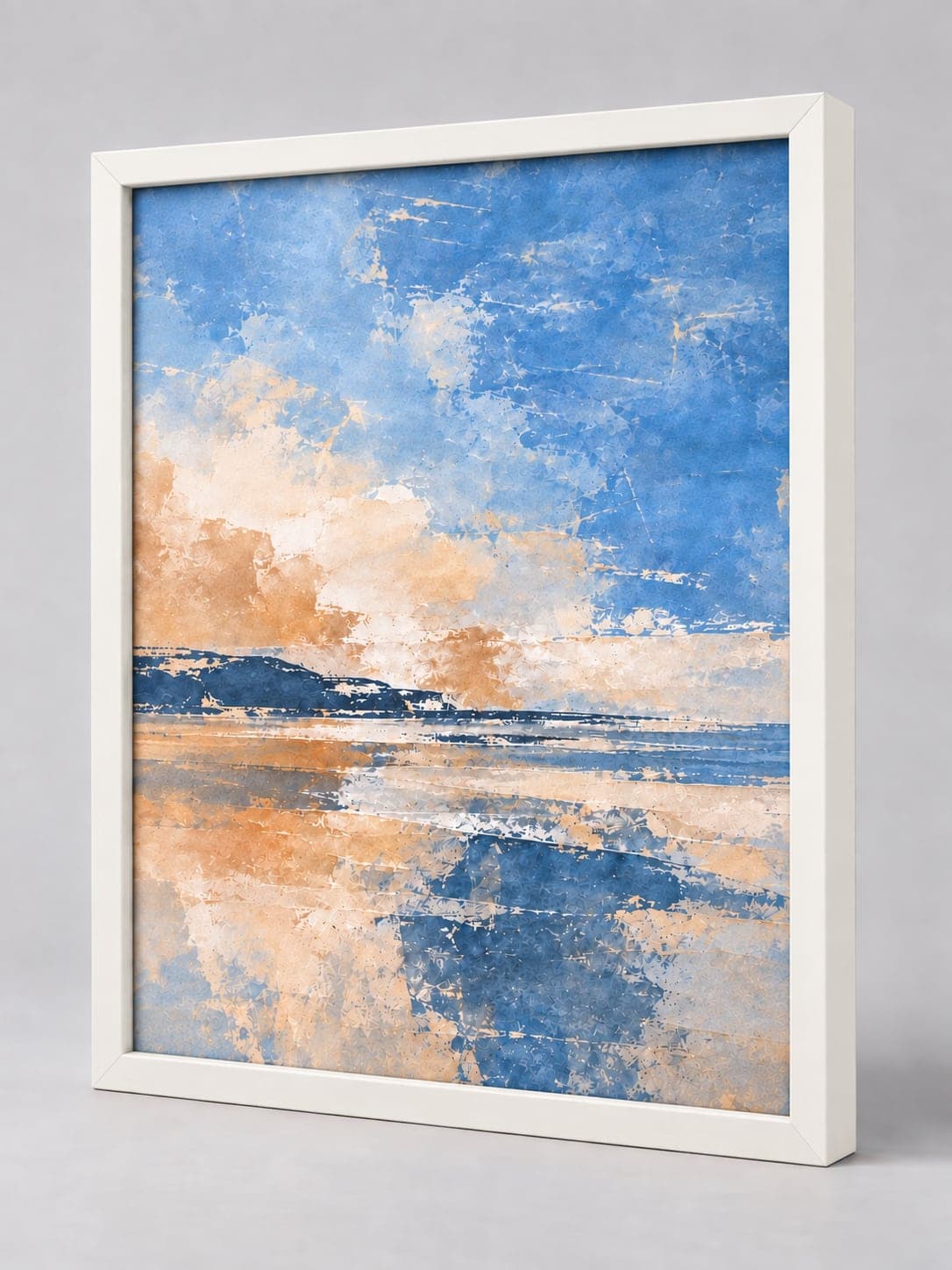 White Wood (Closed Grain) / 17mm x 17mm frame, whole frame with sample artwork