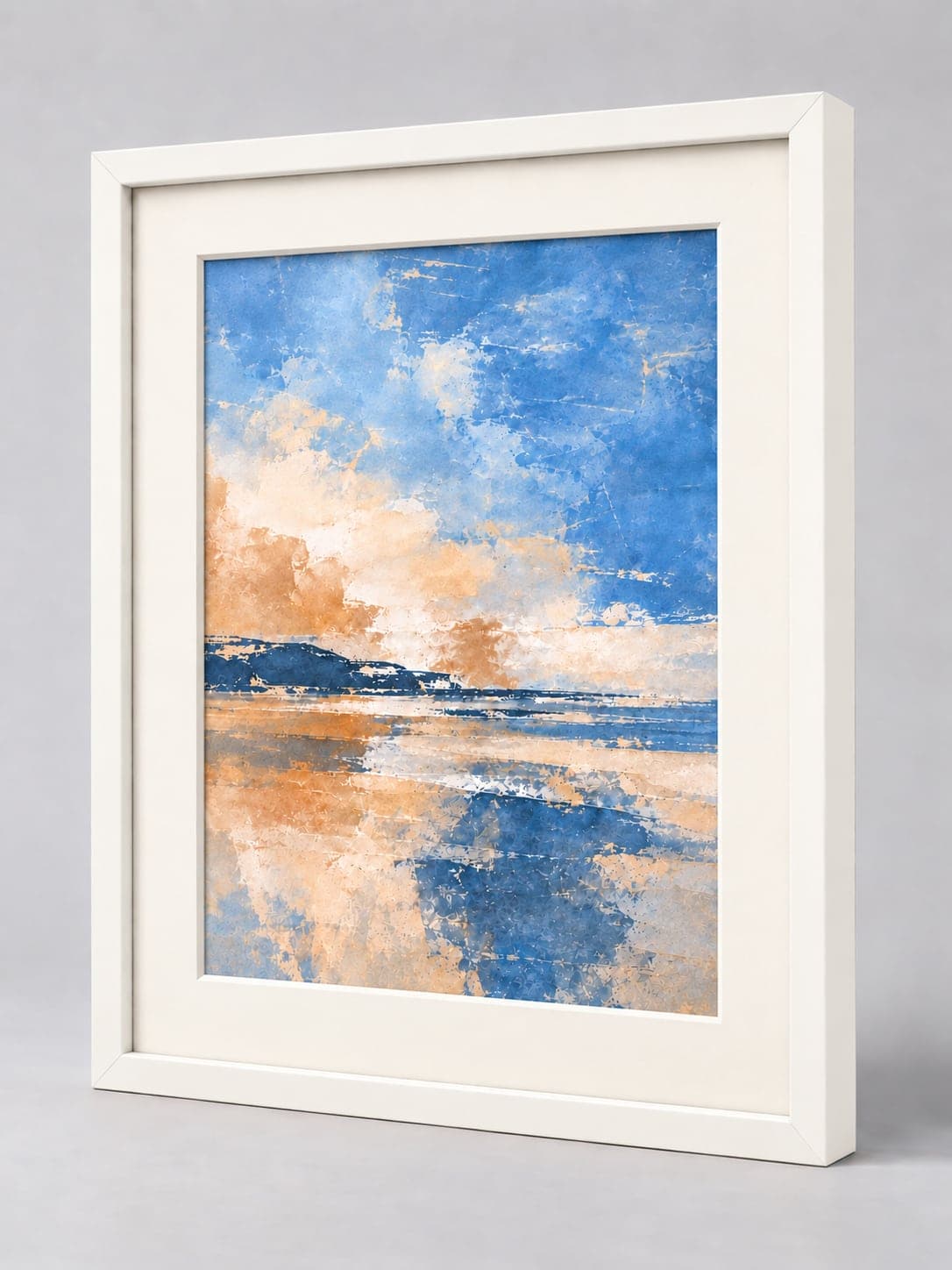 White Wood (Closed Grain) / 17mm x 17mm frame with a white mount, whole frame with sample artwork