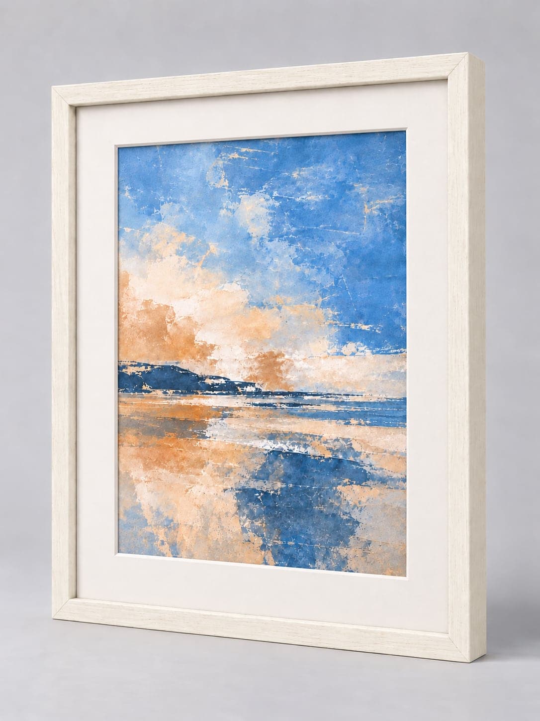 White Wood (Open Grain) / 17mm x 17mm frame with a white mount, whole frame with sample artwork