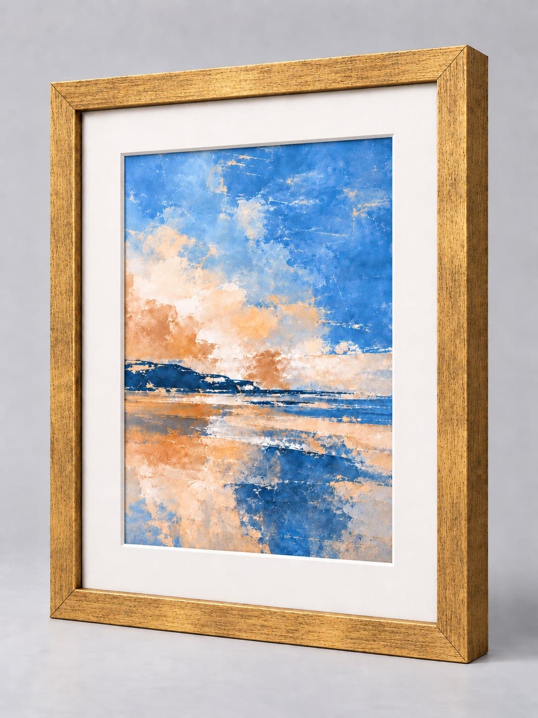 Antique Gold Wood (Lustre) / 21mm x 22mm frame with a white mount, whole frame with sample artwork