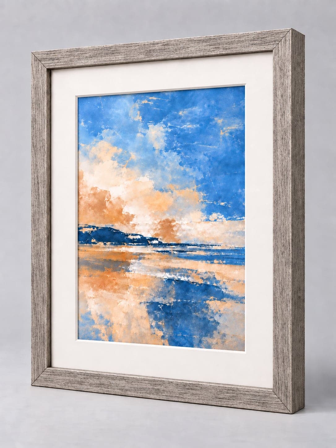 Antique Silver Wood (Lustre) / 21mm x 22mm frame with a white mount, whole frame with sample artwork