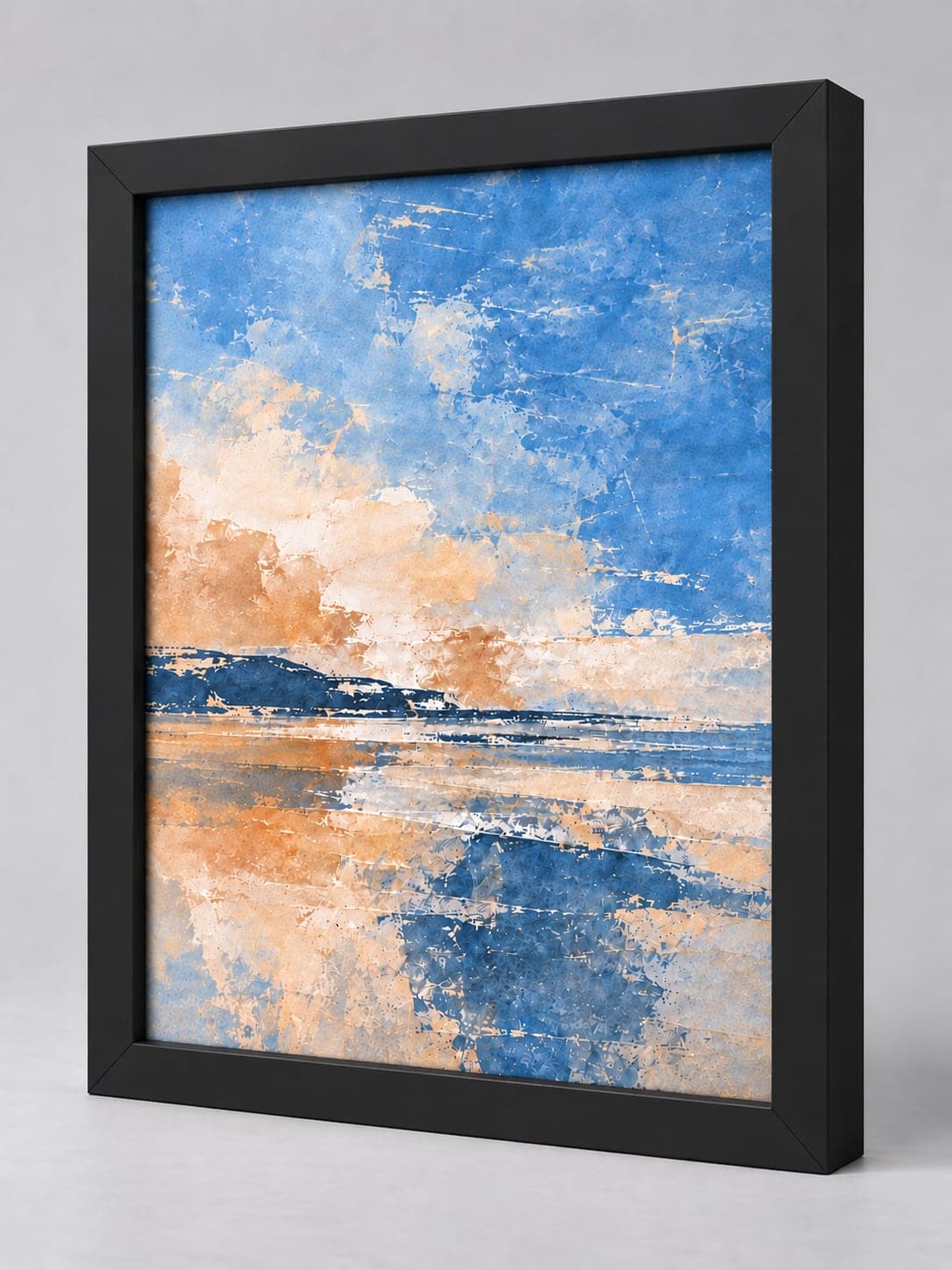 Black Wood (Closed Grain) frame, whole frame with sample artwork