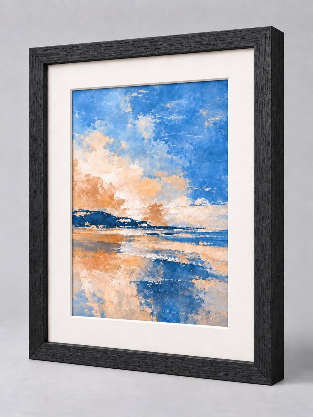 Black Wood (Open Grain) / 21mm x 22mm frame with a white mount, whole frame with sample artwork