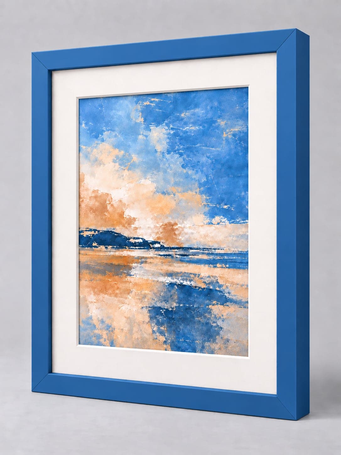 Blue Wood (Closed Grain) / 21mm x 22mm frame with a white mount, whole frame with sample artwork
