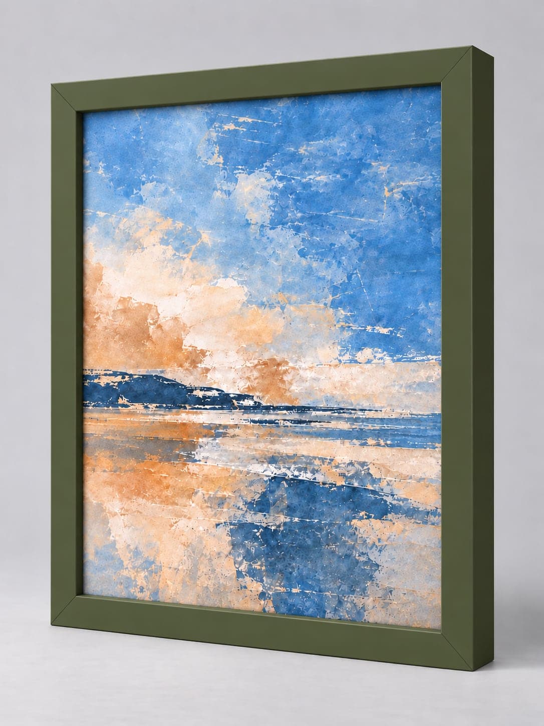 Dark Green Wood (Closed Grain) / 21mm x 22mm frame, whole frame with sample artwork
