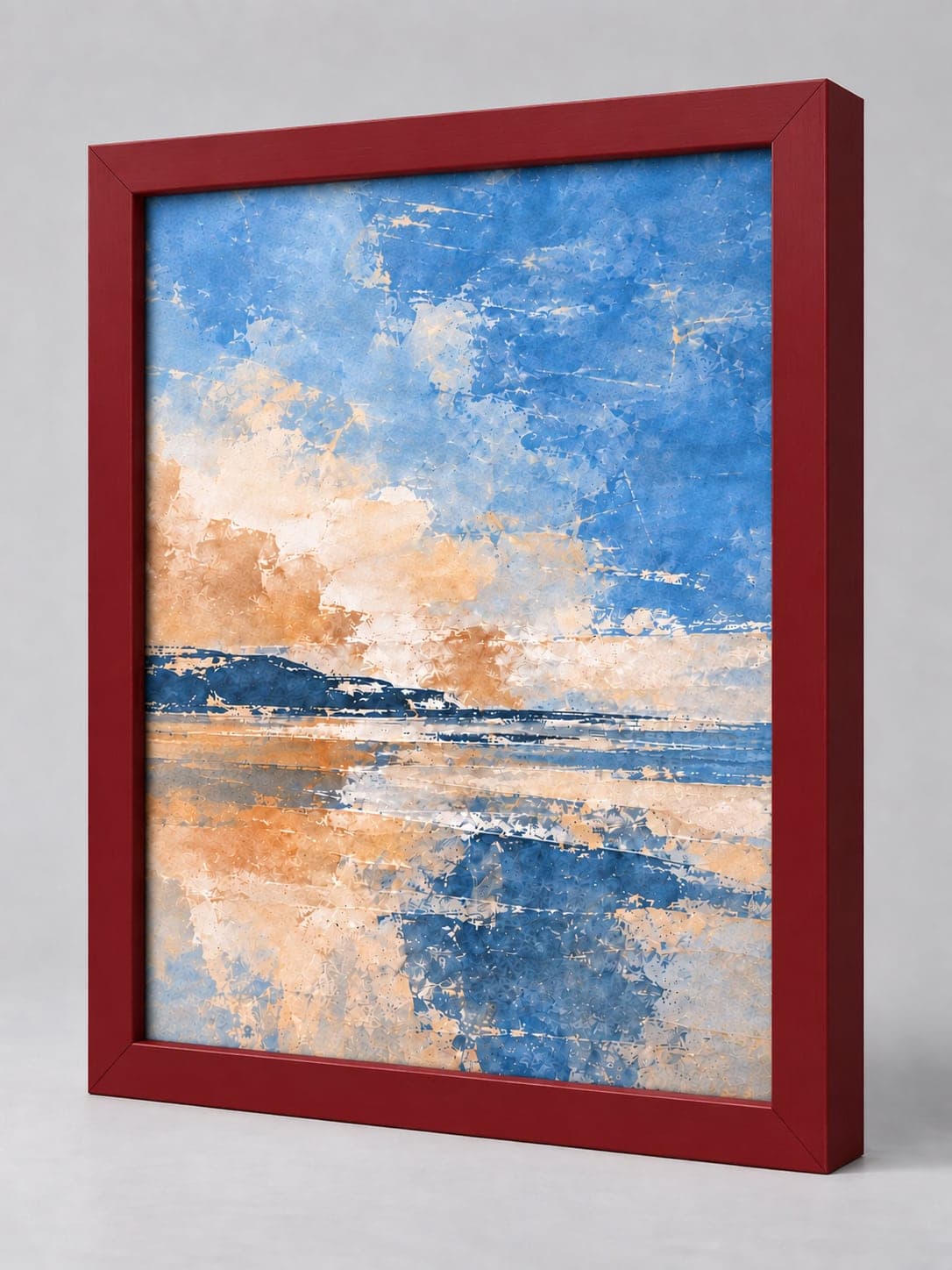 Dark Red Wood (Closed Grain) / 21mm x 22mm frame, whole frame with sample artwork
