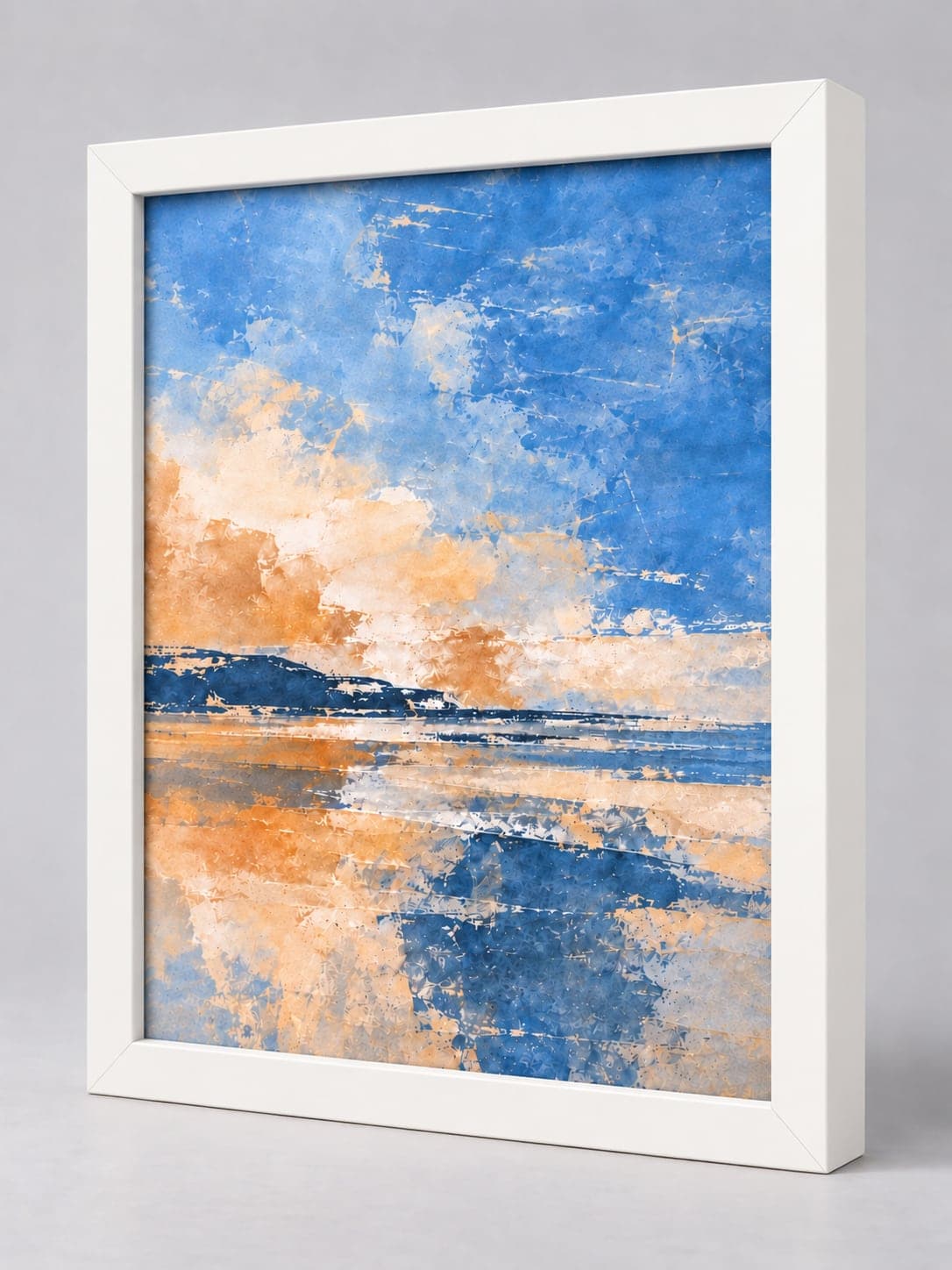 White Wood (Closed Grain) / 21mm x 22mm frame, whole frame with sample artwork