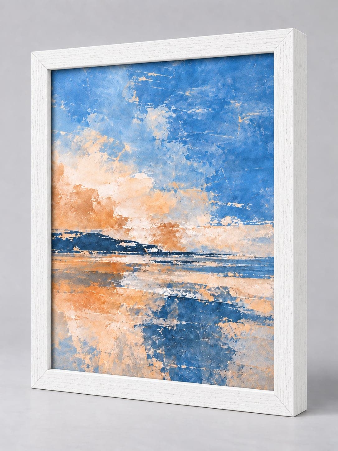 White Wood (Open Grain) / 21mm x 22mm frame, whole frame with sample artwork