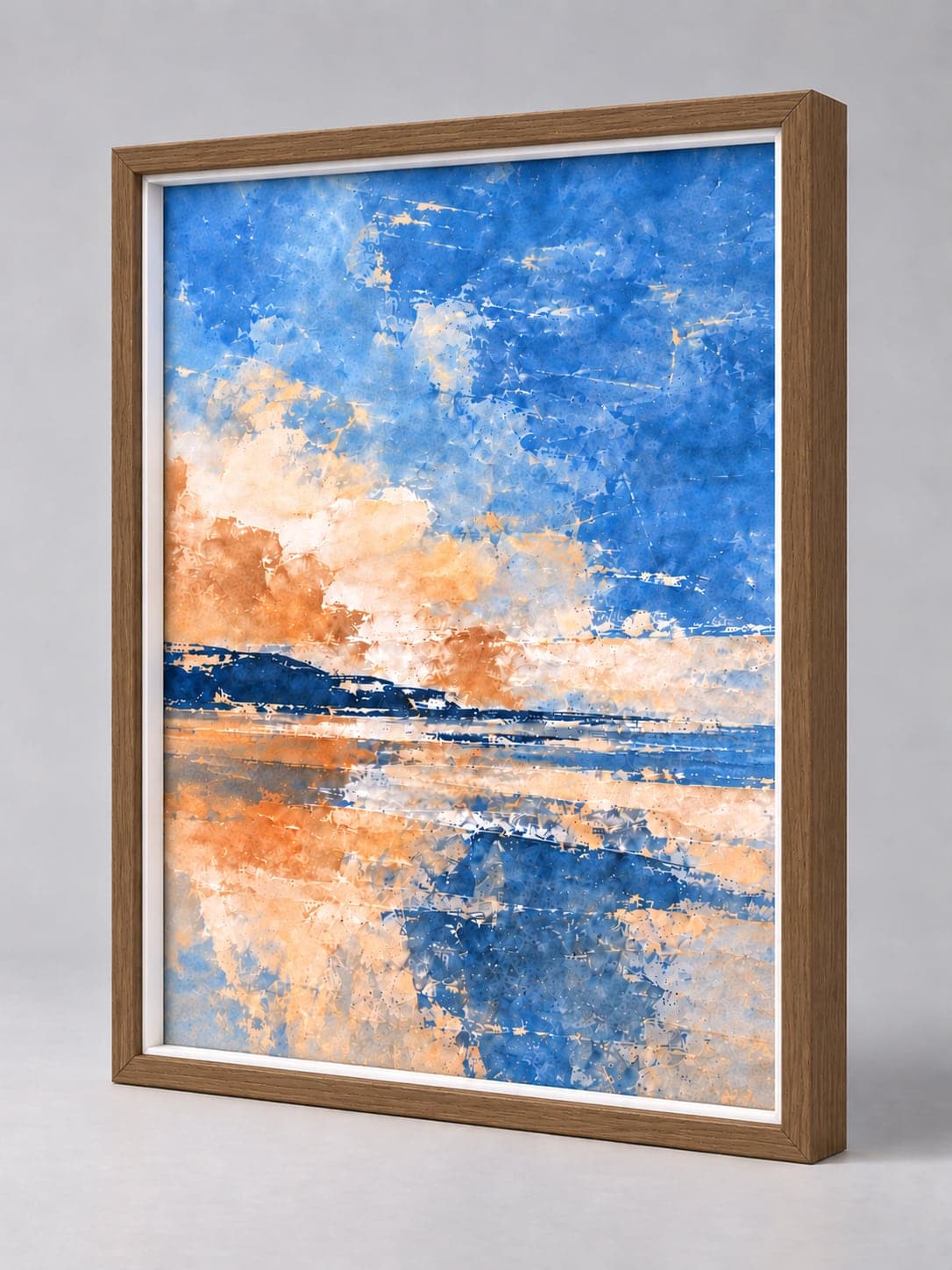 Brown Wood (Open Grain) frame, whole frame with sample artwork