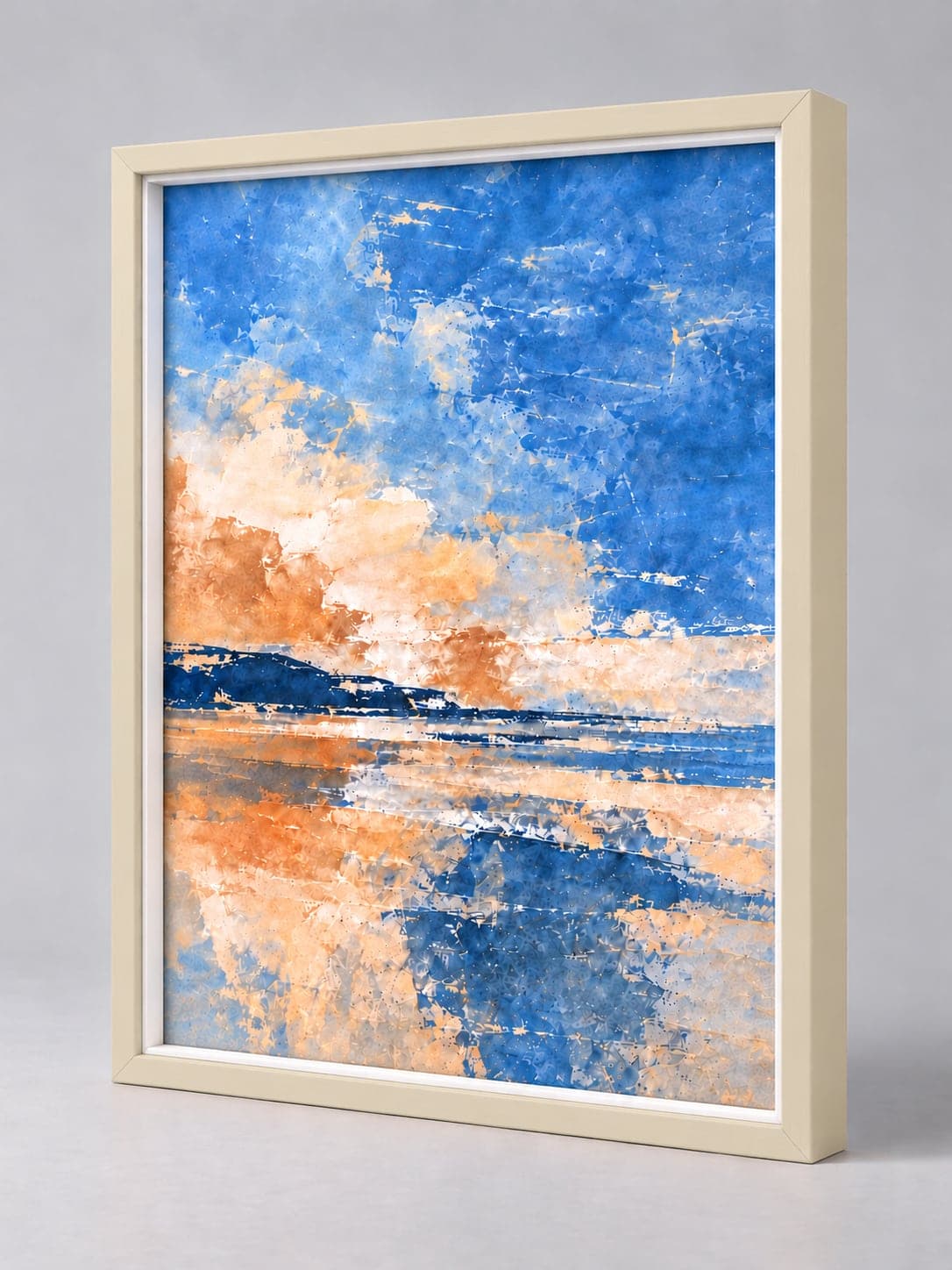 Cream Wood / 13mm x 22mm frame, whole frame with sample artwork