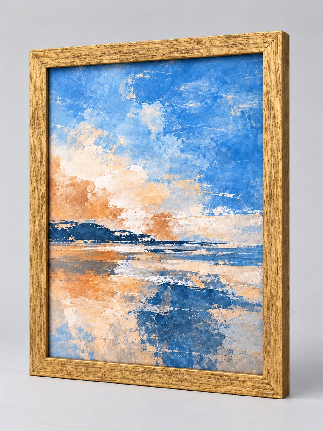 Antique Gold Wood (Open Grain) frame, whole frame with sample artwork