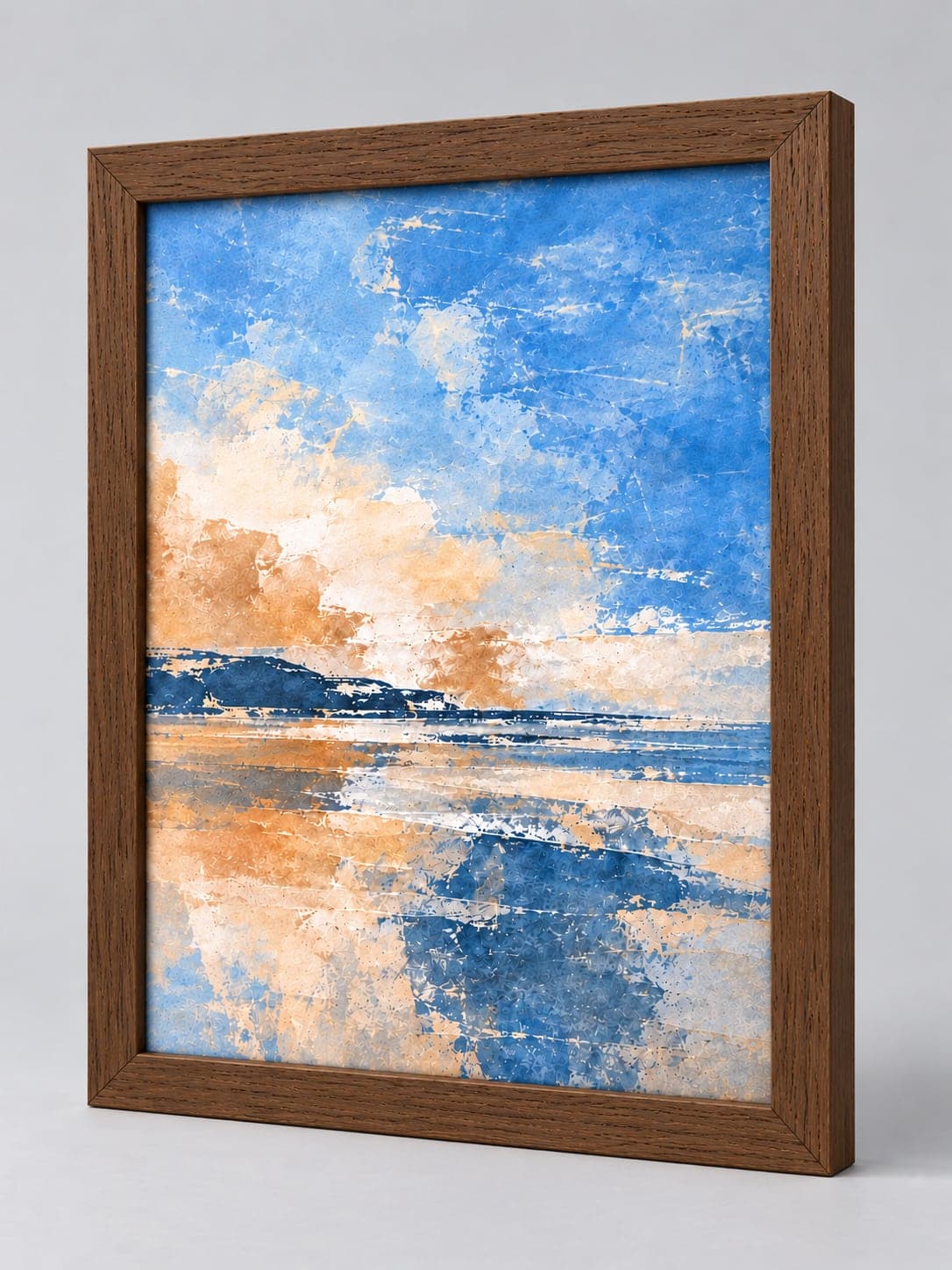 Brown Wood - (Open Grain) / 33mm x 13mm frame, whole frame with sample artwork