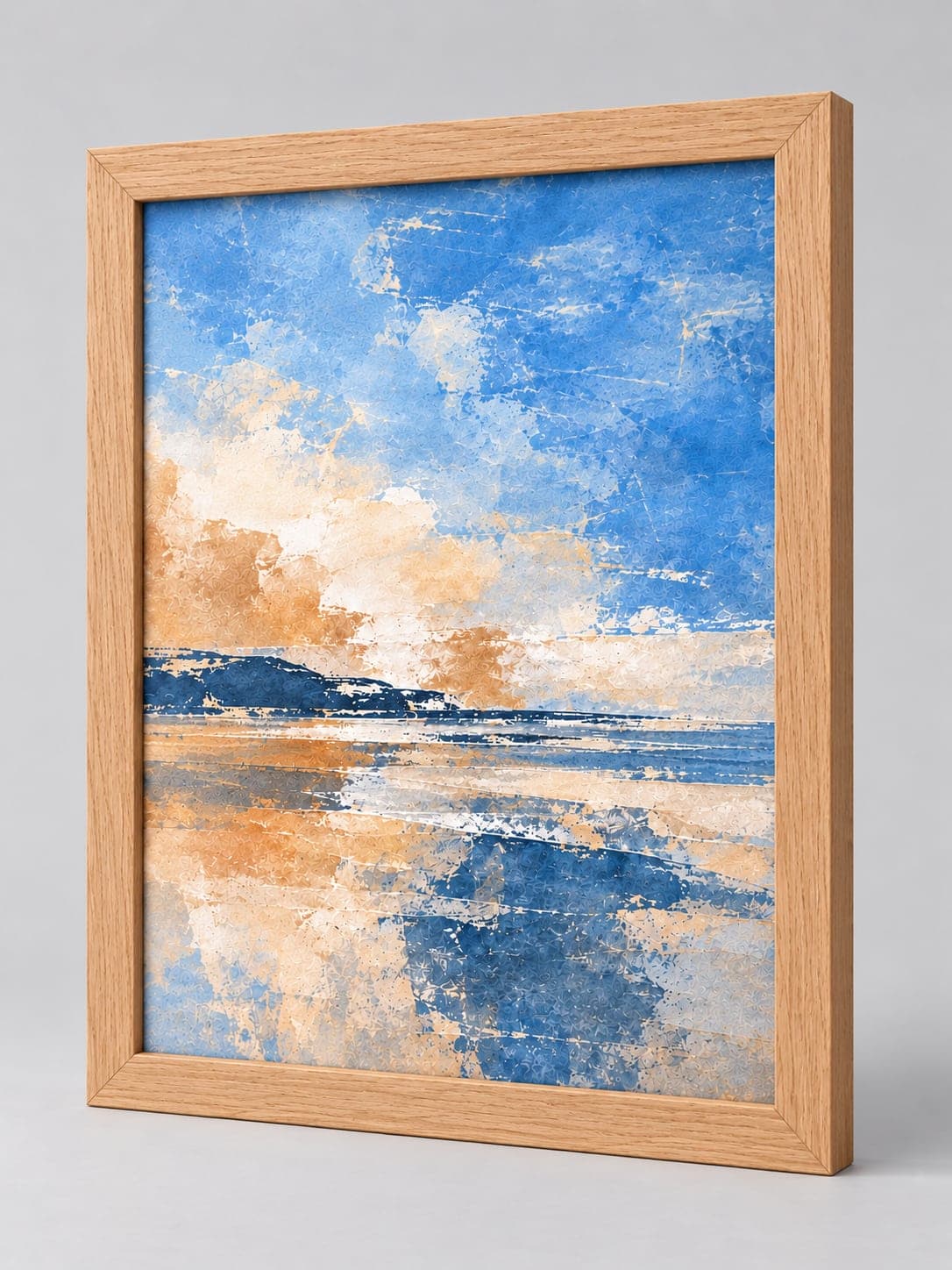 Oak Wood (Open Grain) / 33mm x 13mm frame, whole frame with sample artwork