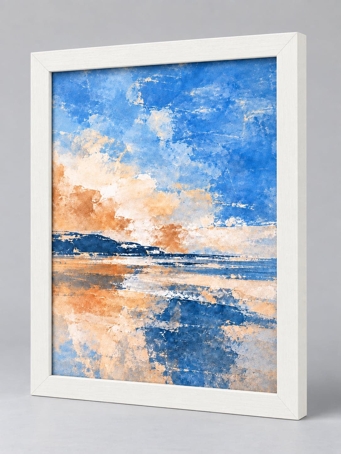 White Wood / 33mm x 13mm frame, whole frame with sample artwork
