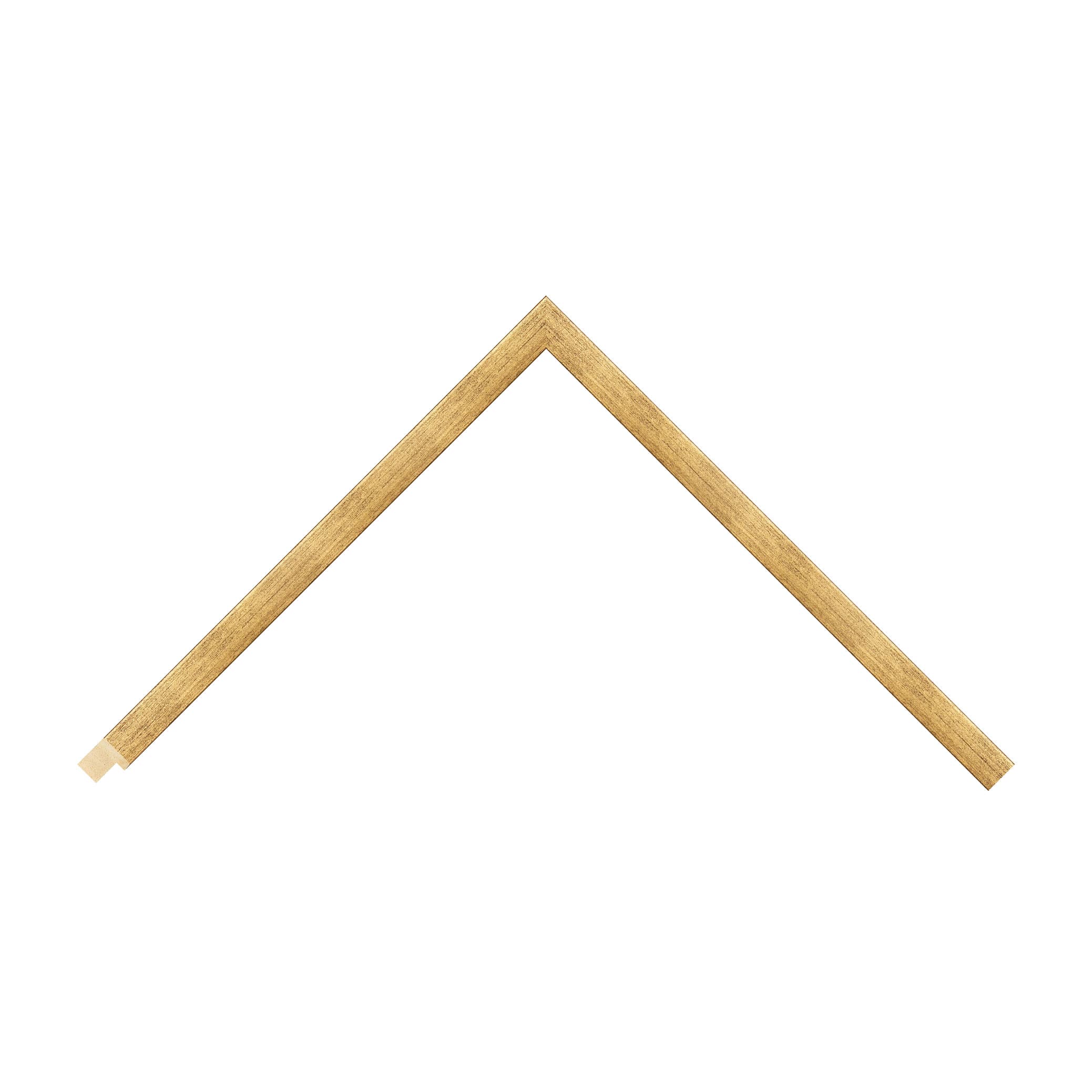 Close-up detail of Antique Gold Wood (Lustre) / 17mm x 17mm wood frame moulding